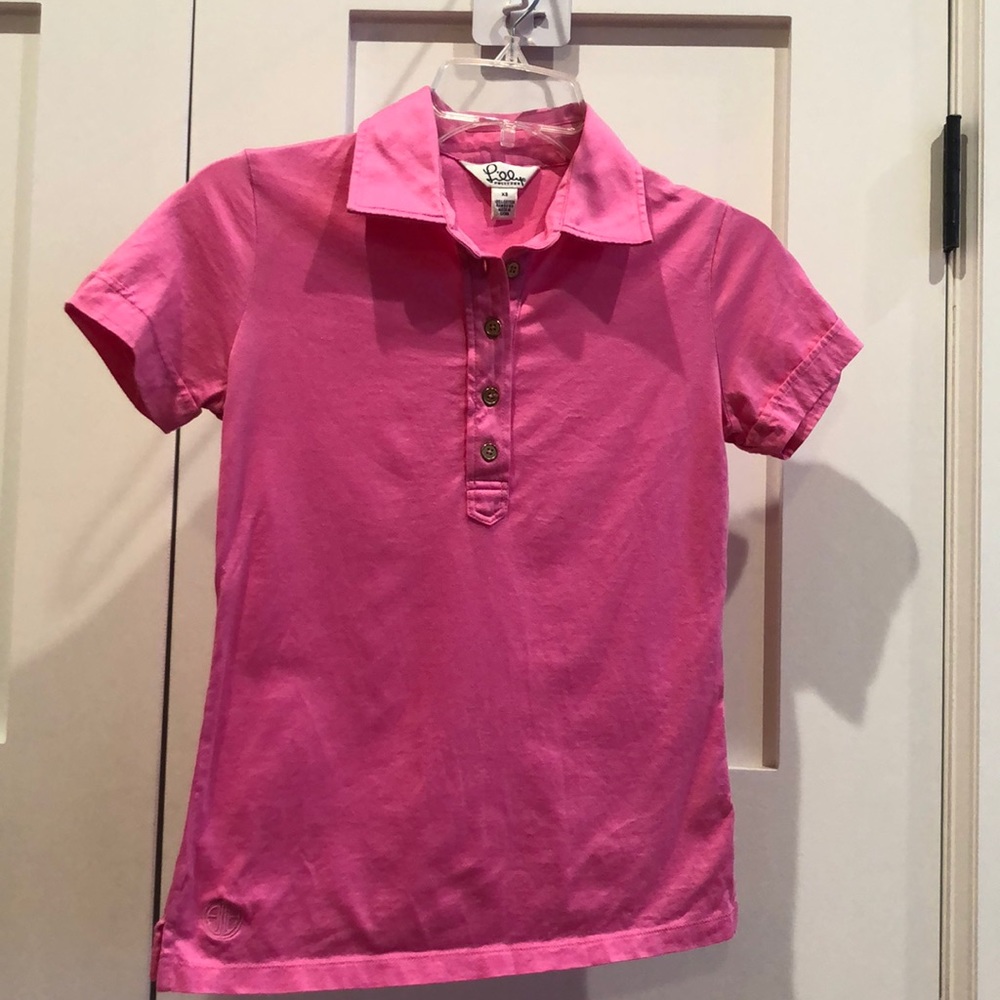 Lilly Pulitzer hot pink polo